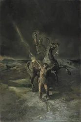 Roman Emperor on Horseback and His Slave Struck by Lightning